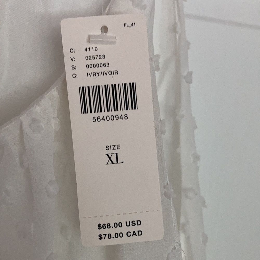 Anthropologie XL Ivory Hollis Clip Dot Blouse NWT - Picture 2 of 7